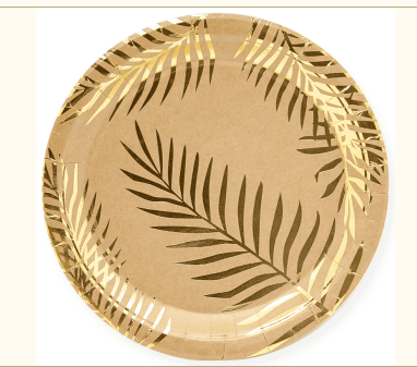 Набор тарелок бумажных, Золотые листья, крафт, 6 шт./уп. 18 см., 6225070
