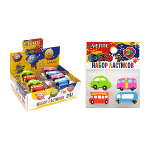 Набор ластиков "deVENTE. Cars" 2 шт, синтетический каучук, в пластиковой упаковке. 8030903