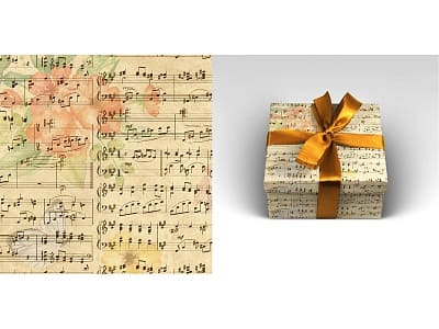 Упаковочная бумага ,'Музыка', (1 лист в рулоне,70 х100 см), УБ-3652