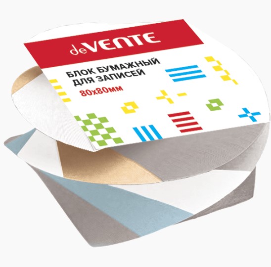 Куб бумажный для записей 'deVENTE' 80x80x50 мм цветной, проклеенный, 2012405