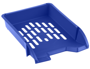 Лоток для бумаг горизонтальный "Лидер", синий, ЛТГ-30466