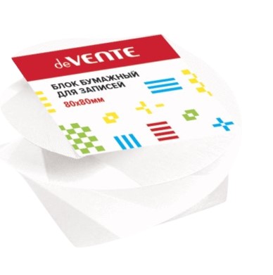 Куб бумажный для записей 'deVENTE' 80x80x50 мм белый, проклеенный, 2012404