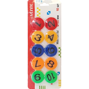 Магниты для доски ЦИФРЫ deVENTE 10 шт. (D-30 мм.) на блистере арт. 6021001