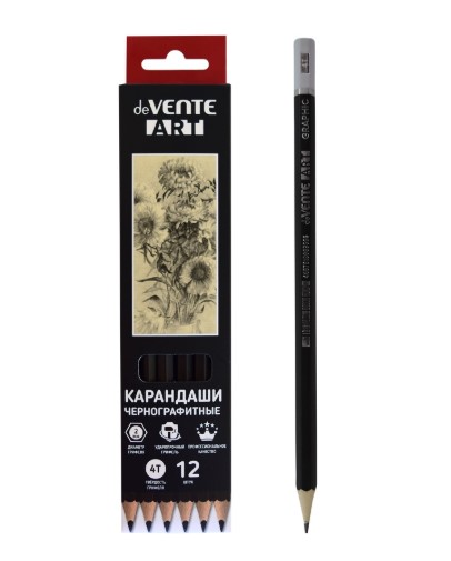 Карандаш чернографитный 'deVENTE. Art' 4Т, диаметр грифеля 2 мм, 5031401