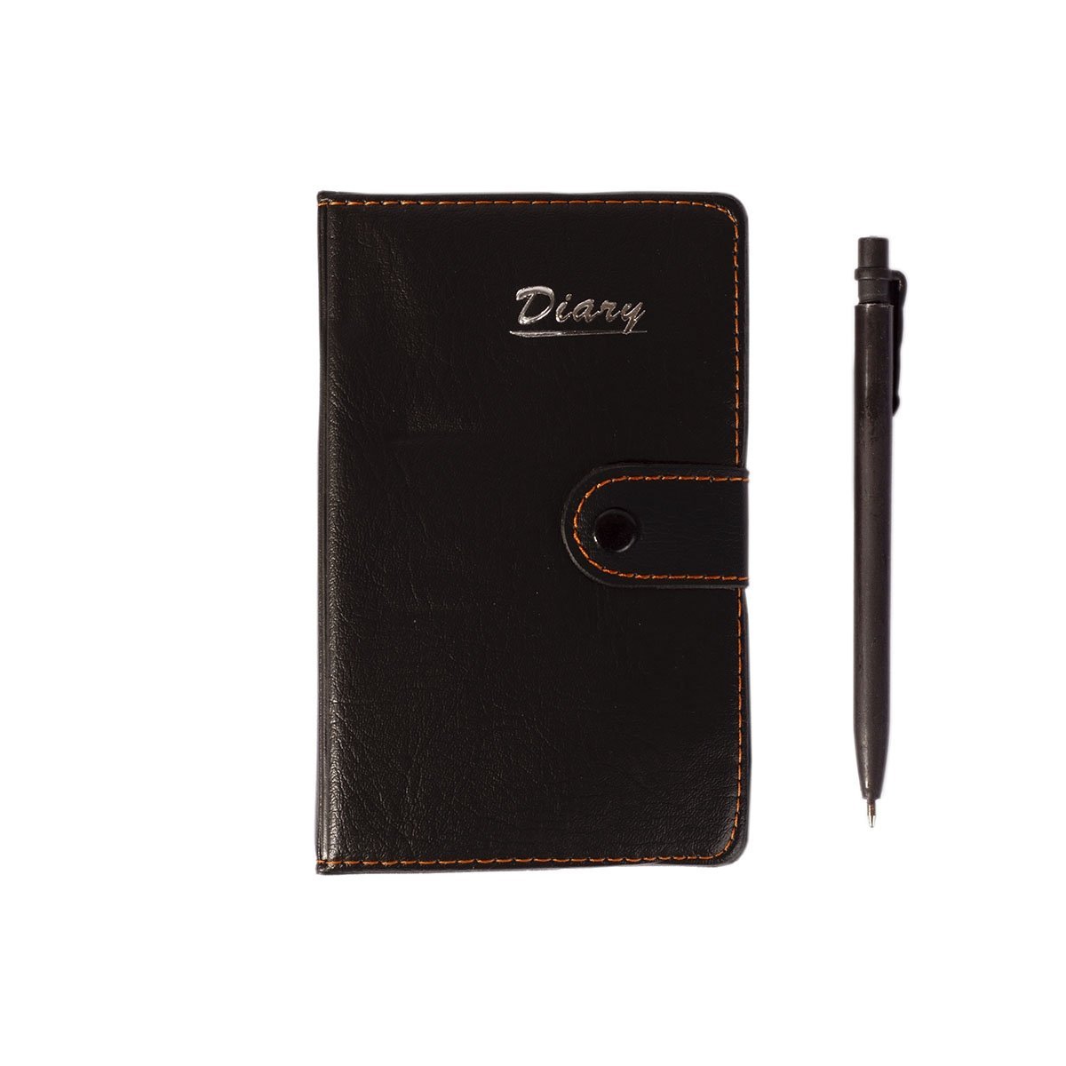 Бизнес- блокнот с авторучкой, 80 л, 9,5х15 см, Alingar, Diary, 7БЦ, клетка, коричневый, AL4332