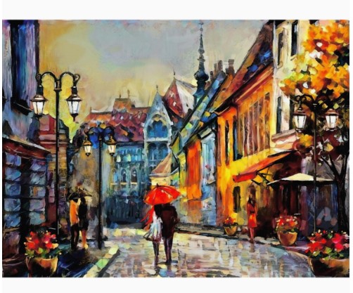 Алмазная мозайка 'Город Европы' (класс.) 20х30 см, на картоне с част. запол. 20 цветов, НД-0965