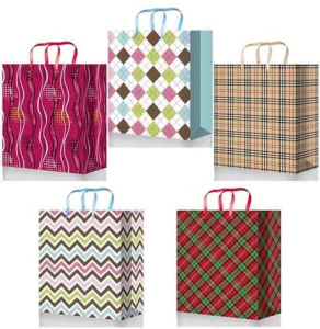 Подарочные пакеты 26х33х14 L ламинированный микс ПБР01217