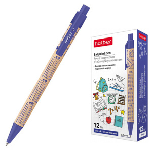 Ручка шариковая авт "Hatber" , 2х2 таблица умножения синяя 0,7 мм , ВР_066660