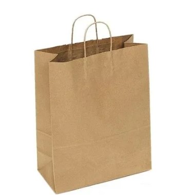 Пакет бумажный с кручеными ручками 320х200х370мм 70г;м2 цвет Крафт (х1;300), БУМ44988