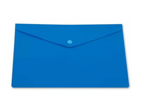 Папка-конверт на кнопке, KWELT, А5, синяя, 0,18 мм, КР-000238