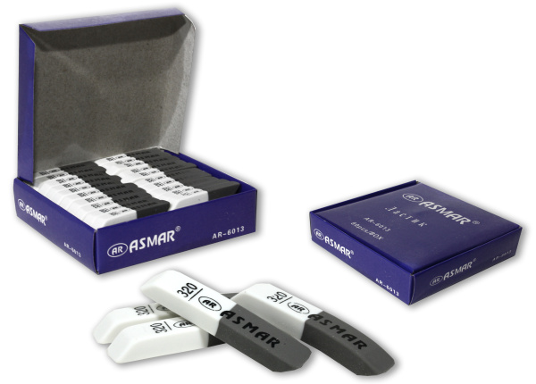 ЛАСТИК БЕЛО-СЕРЫЙ ДЛЯ РУЧКИ И КАРАНДАША МАЛЕНЬКИЙ 'ASMAR', AR-6013;320