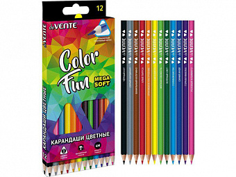 Карандаши цветные 'deVENTE.Color Fun' 12 цветов , 3 мм диаметр грифеля, 5022127