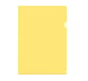 Папка-уголок "KWELT" А4 , желтая , пластик 0,10 мм , тисненая , прозрачная, КР-000253