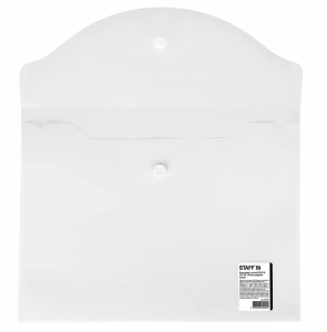 Папка-конверт с кнопкой ,"STAFF", А5 , 240х190х150 мкм, прозрачная , матовая, 270463