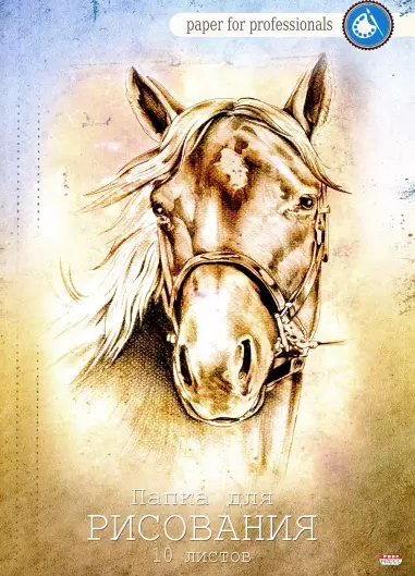 Папка для рисования , 'Лошадь', А4 , 10 листов, 10-1103