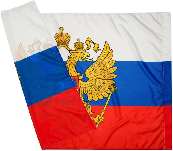 Флаг 90 х 145 см с гербом, без палки, шелк, (1 шт), AR-10154A