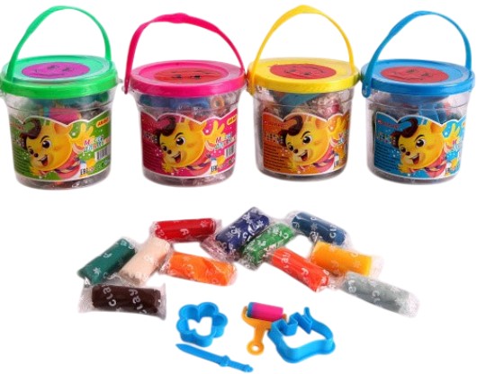 Масса для лепки 250 гр, 16 цветов в наборе с формами  3D, AR-837