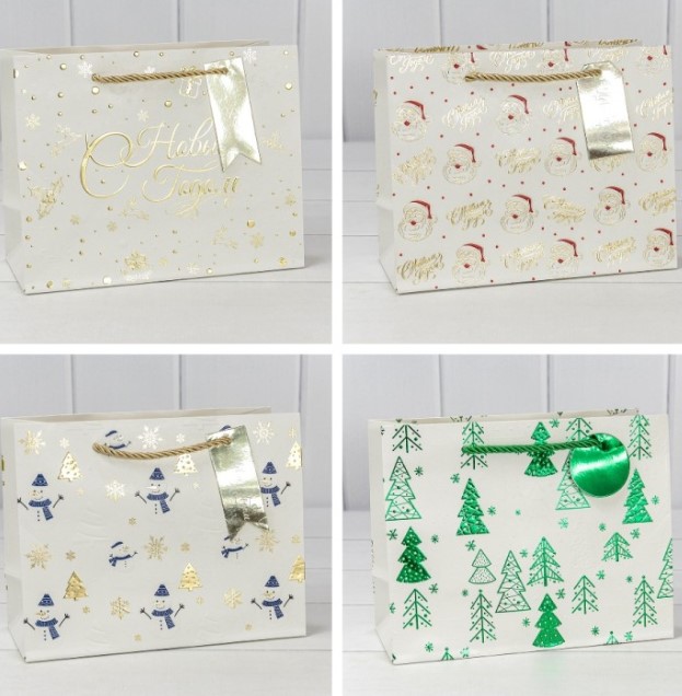 Пакет подарочный, Новый год, (микс 402) 18х23х10, 300402E 