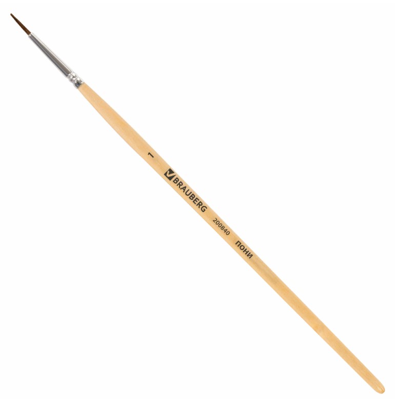 Кисть BRAUBERG, пони, круглая, №1, 200840