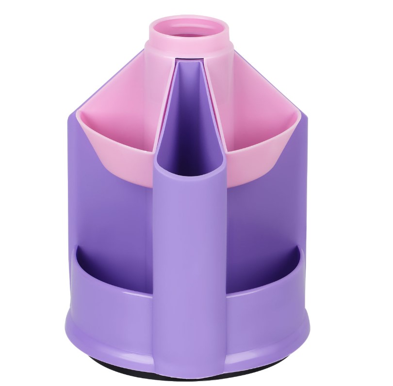 Настольная подставка СТАММ Mini Desk, пластиковая, вращающаяся, фиолетовый/розовый, ОР-31784