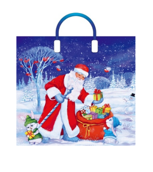 Пакет ПЭ с пластмассовыми ручками 38х34+3см (90) (Лесные подарки), ПЛР62813