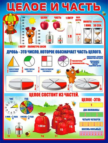 Плакат А2 'Целое и часть' 595х450 мм, Р2-566