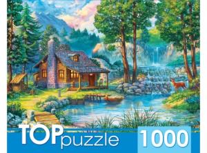 TOPpuzzle. ПАЗЛЫ 1000 элементов."Домик у лесного пруда", ХТП1000-2166