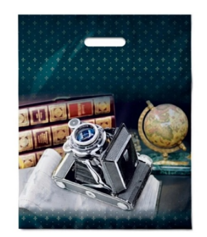 Пакет ПЭ с вырубной ручкой 38x47см+6см (60) (Фокус) ламинированный, ВУР63422