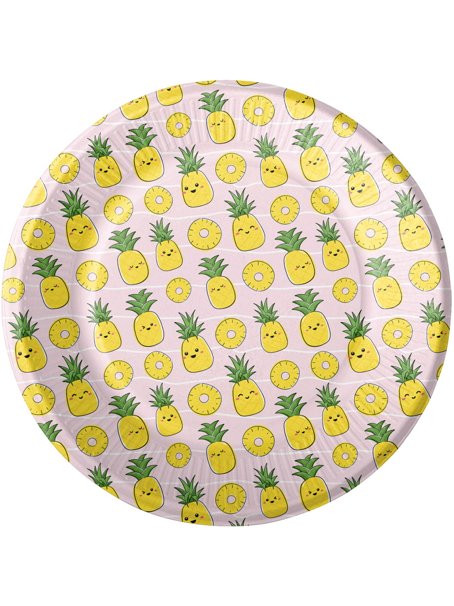 Набор тарелок бумажных 23 см. 'Ананасы' ТБ-3847