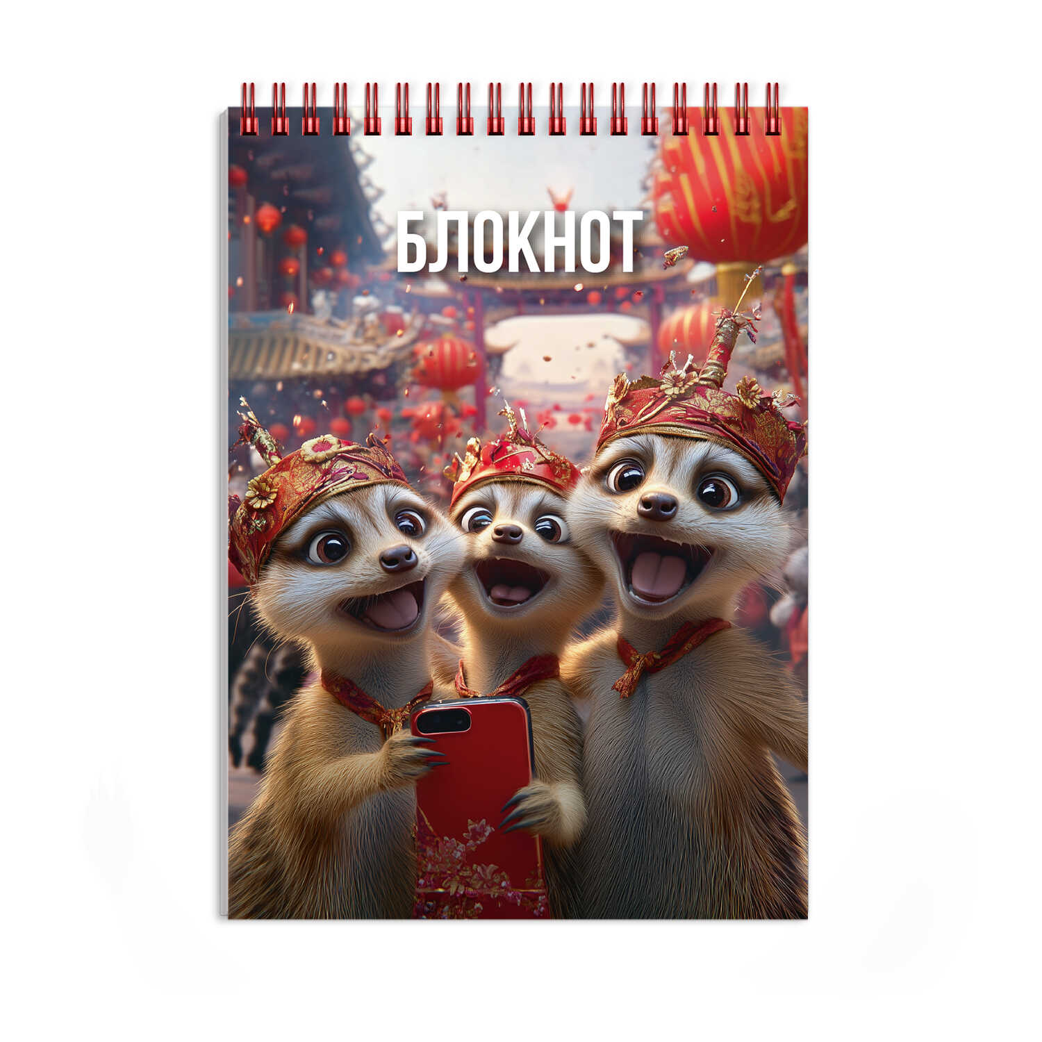 Блокнот, А6, 80 л, СУРИКАТЫ гребень, 70973