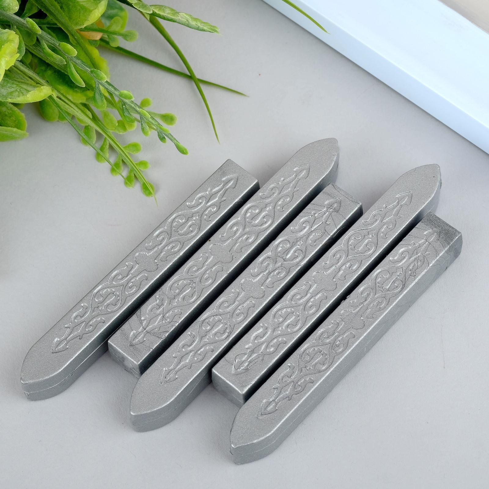 Сургуч для печати, СЕРЕБРО, наборе 5 шт, 10700751