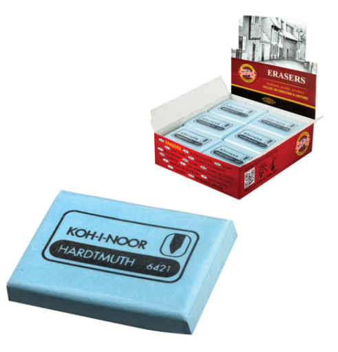 Ластик-клячка художественный KOH-I-NOOR, 47x36x10 мм, мягкий, голубой, 6421018009KD