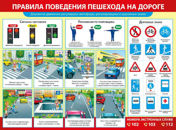 Плакат А2 ,'Дорожные знаки', 070.996