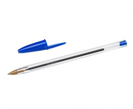 Ручка шариковая Bic "Cristal" синяя, 1.0 мм., прозр. корпус, 847898