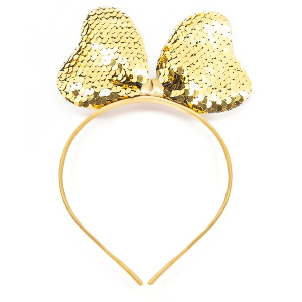 Ободок Бант, Золото, с блестками, 1 шт. 623086