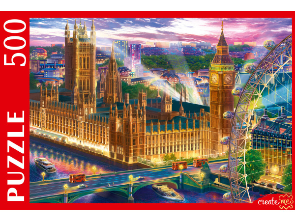 ПАЗЛЫ 500 элементов.'ПАНОРАМА НОЧНОГО ЛОНДОНА', Ф500-0749