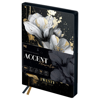 Ежедневник датированный 2027г., А6+, 176л., мягкий переплет, кожзам, BG "Accent", цветы, DdА6+_68174