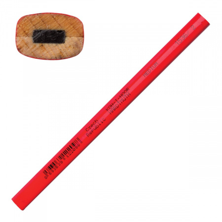 Карандаш столярный KOH-I-NOOR, НВ, грифель, 5х2 мм , красный, 181004