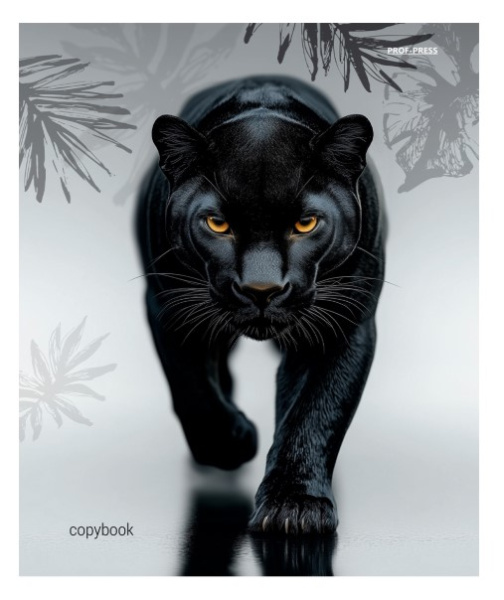 Тетрадь КЛЕТКА 80л. ГРАЦИОЗНАЯ ПАНТЕРА, на кольцах, Т80-4894