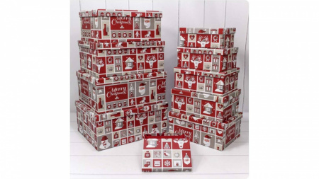 Изображение Коробка Прямоугольная OMG "Коллаж Merry Christmas" 21х15х8 см., (Серия 10в1), 730605/1688 от интернет-магазина КИТ