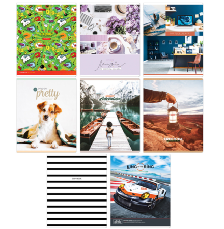 Тетради А5 48л., ЛИНИЯ цветная обложка, ассорти