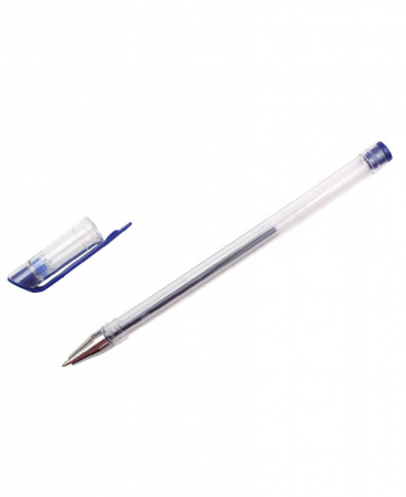 Ручка гелевая Legend, синяя, 0.7 мм., грип., прозр. корпус, РГ-0651