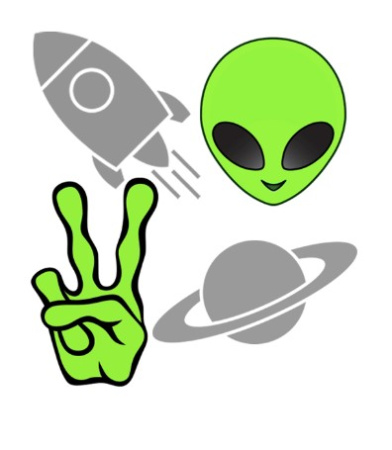 Наклейки световозвращающие, "deVente", Alien, пвх, 110х130мм, 4 шт, 9083210