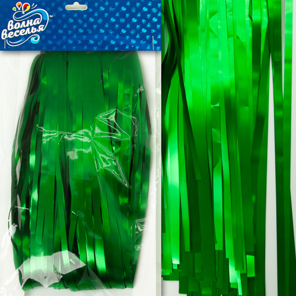 Занавес Дождик Зеленый матовый 100~200 см, 6014383