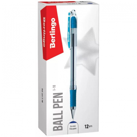 Ручка шариковая Berlingo "I-10" синяя, 0.4 мм., CBp_40012