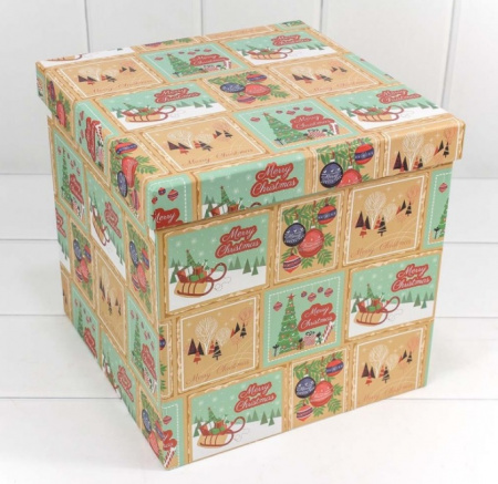 Изображение Коробка Куб OMG "Merry Christmas" 26х26х26 см., (Серия 10в1), 730601/1691 от интернет-магазина КИТ