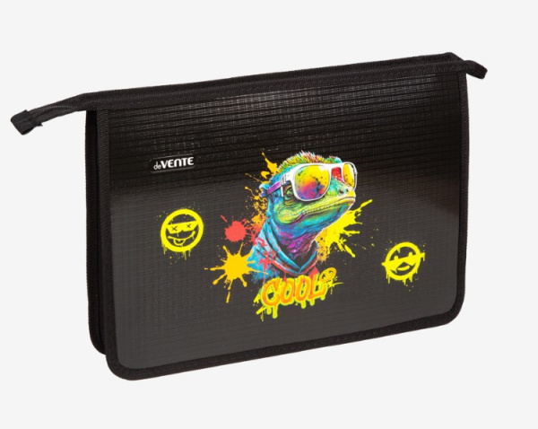 Папка для тетрадей 'deVENTE. Cool Lizard' A4 (337x243x50 мм) с текстильным расширением 5 см, 8056591