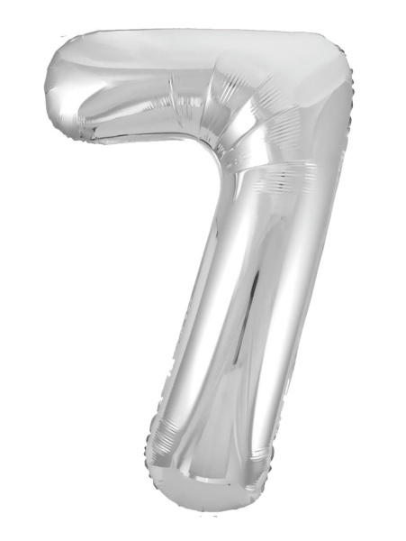 Шар фольга Agura Slim, цифра 7 'Серебро', 40', индивид. уп., европодвес, 754573