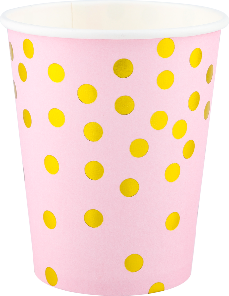 Стаканы 'Золотое конфетти', розовое золото, металлик, 250 мл, (6 шт;уп), 6231385