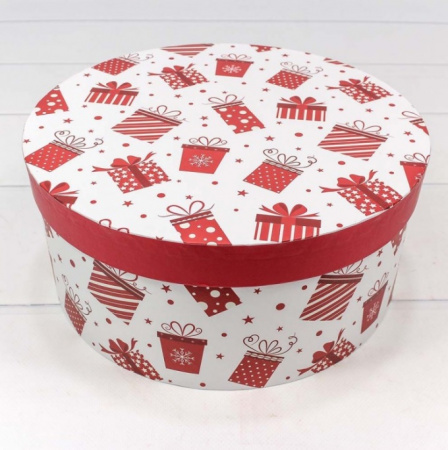 Изображение Коробка Круглая OMG "Подарки" 19х19х10 см., (Серия 3в1), 7302245/1689 от интернет-магазина КИТ